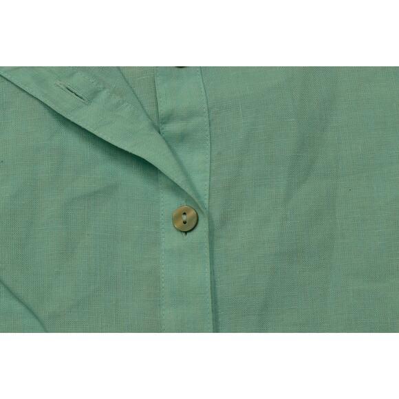 Chico's Plus Size 4 (US 20) Linen Sleeveless Top Tie Front Blouse Mint Green - Picture 6 of 8